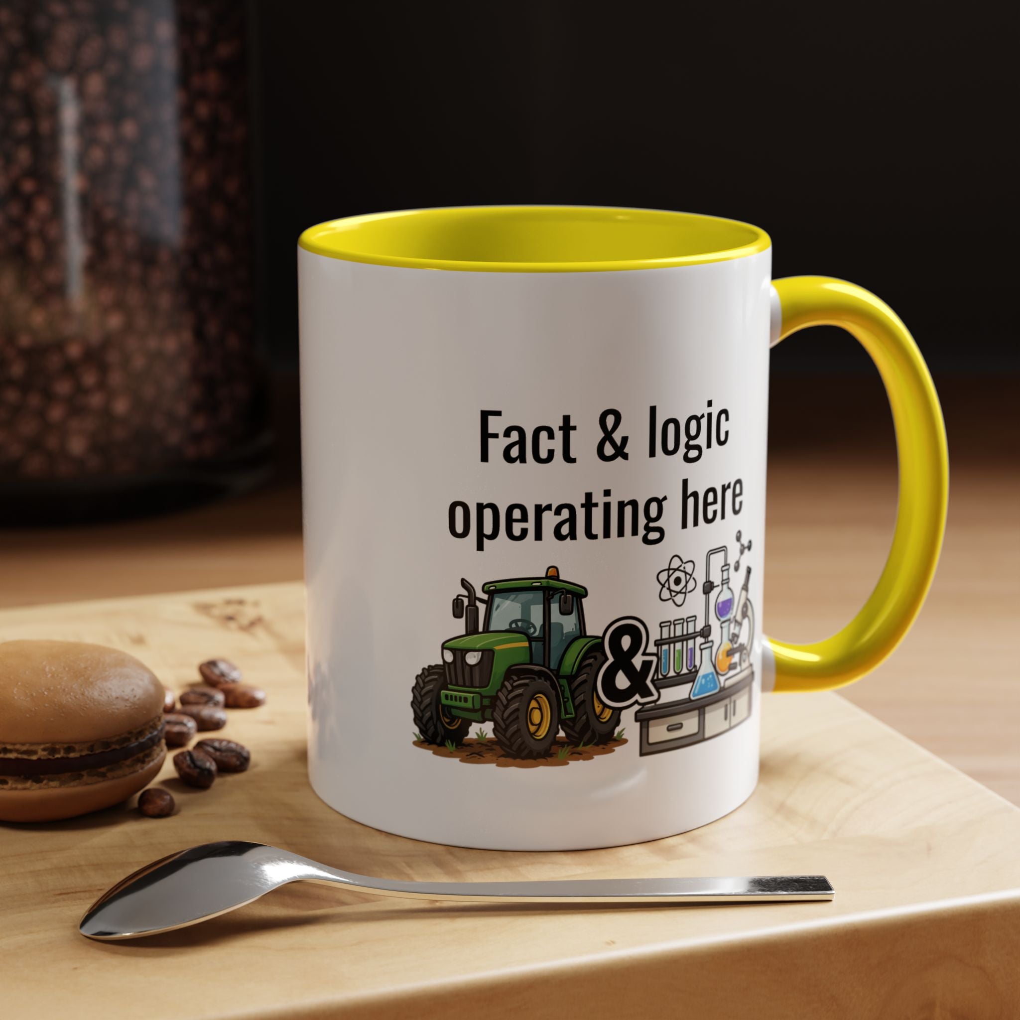 Coffee Mug — "Fact & Logic Operating Here" Science and Farming Accent Mug