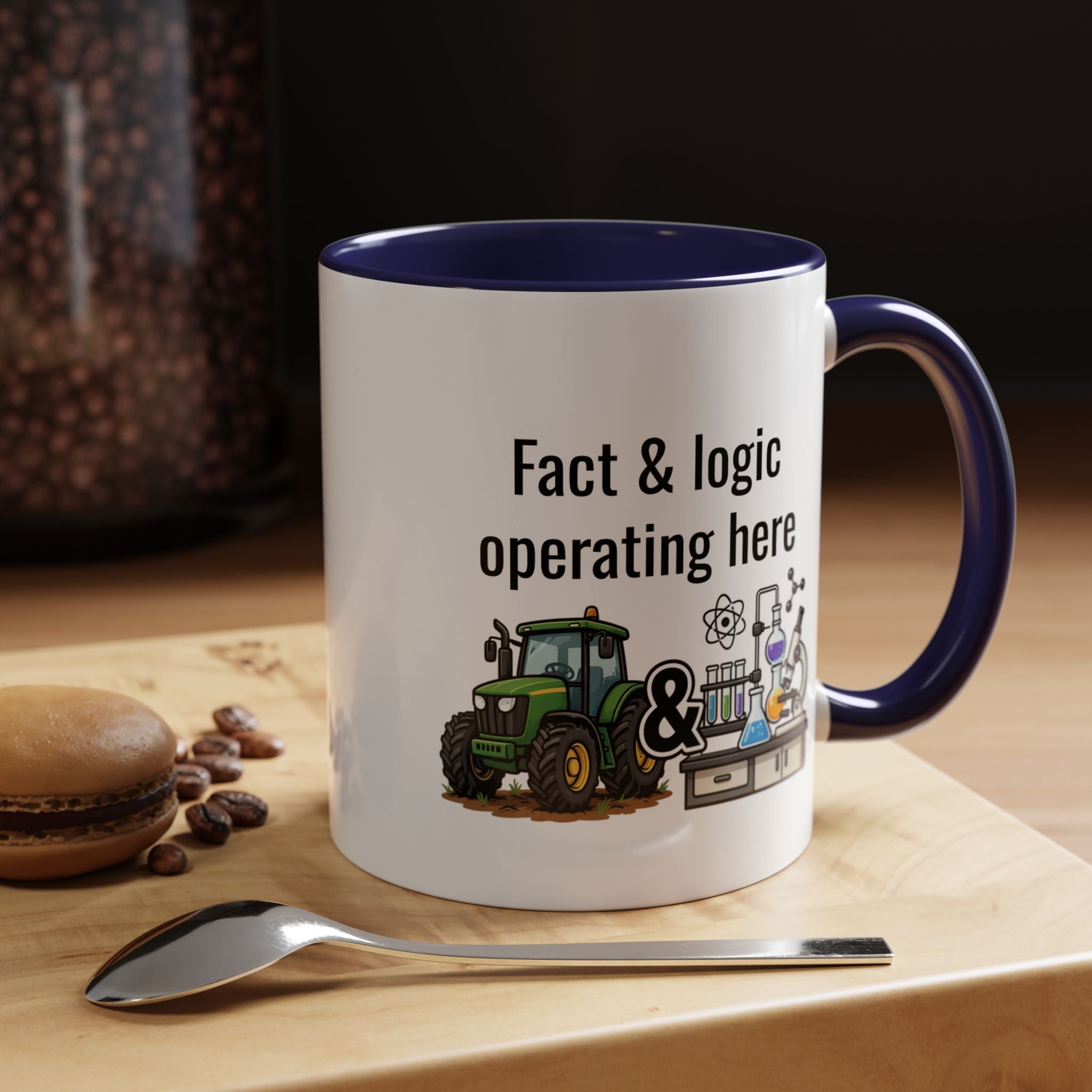 Coffee Mug — "Fact & Logic Operating Here" Science and Farming Accent Mug