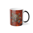 A black and white mug with a design featuring the seal of the United States of America surrounded by various military insignia.