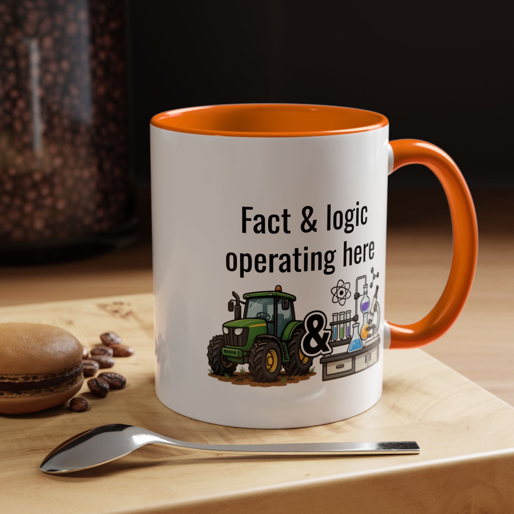 Coffee Mug — "Fact & Logic Operating Here" Science and Farming Accent Mug
