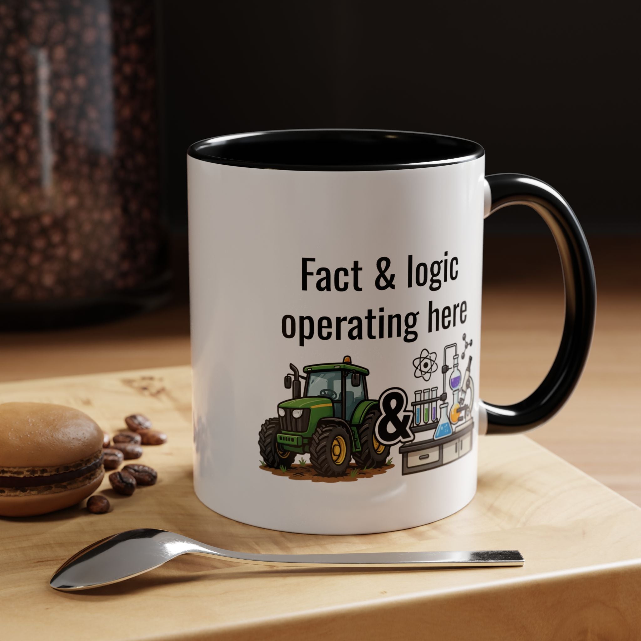 Coffee Mug — "Fact & Logic Operating Here" Science and Farming Accent Mug