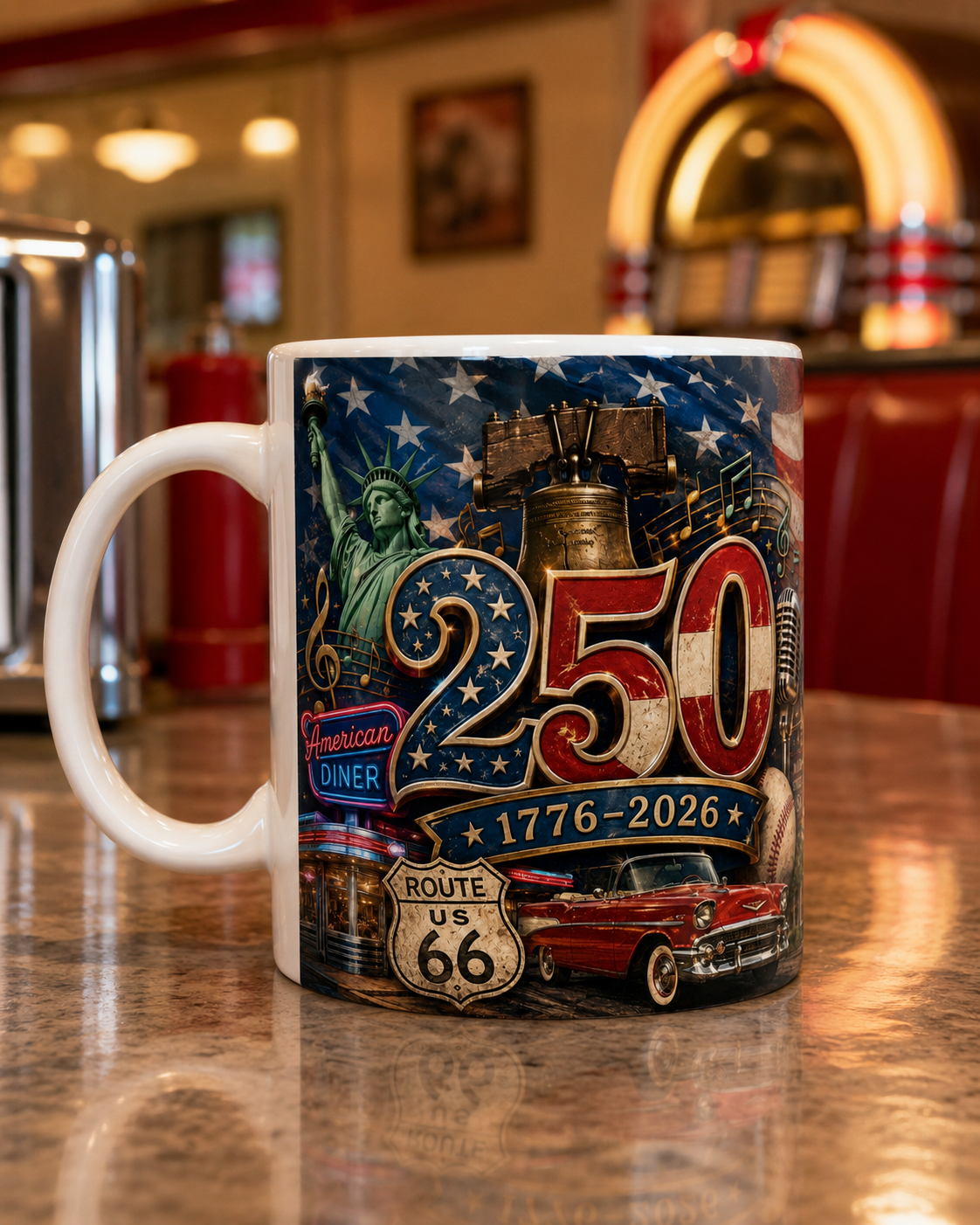 American Ceramic Mug | Patriotic Coffee Mug – Red White Blue Dishwasher Safe