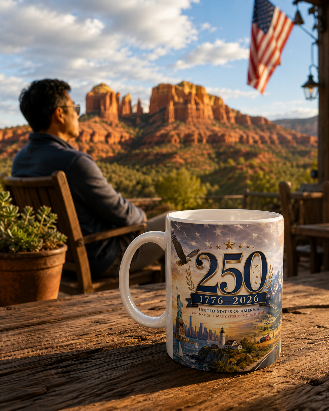 Scenic Anniversary Mug – Vintage Landscape Coffee Cup | Glossy Ceramic, Microwave Safe