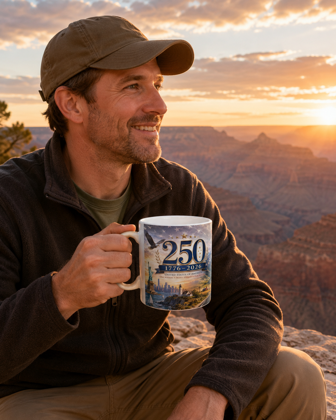 Scenic Anniversary Mug – Vintage Landscape Coffee Cup | Glossy Ceramic, Microwave Safe