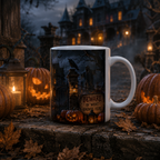 Haunted Mansion Halloween Ceramic Mug — Spooky Night Scene (11oz & 15oz)