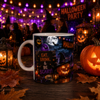 Halloween Party Ceramic Mug — Happy Halloween Jack-o'-Lantern Coffee Cup (11oz & 15oz)