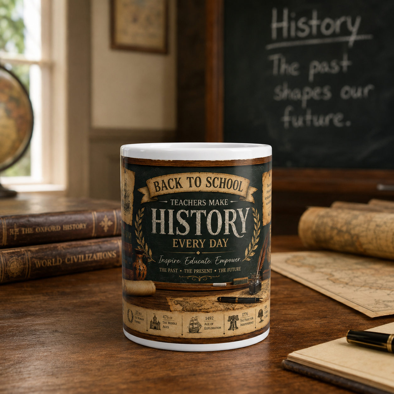 Teacher Appreciation Mug, Vintage Classroom Ceramic Cup 11Oz/15Oz