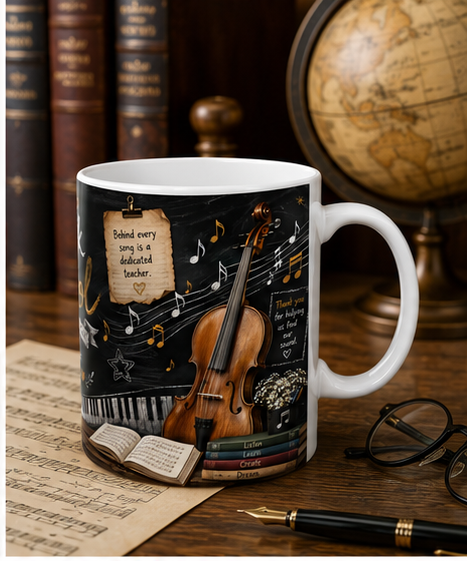 Music Teacher Mug, Back To School, 11Oz/15Oz Ceramic Coffee Gift