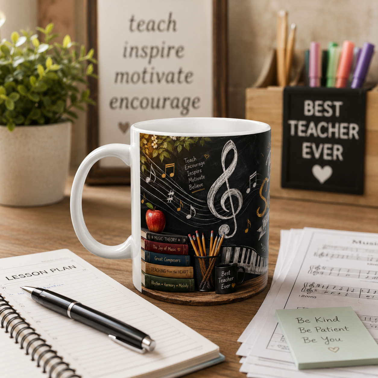 Music Teacher Mug, Back To School, 11Oz/15Oz Ceramic Coffee Gift