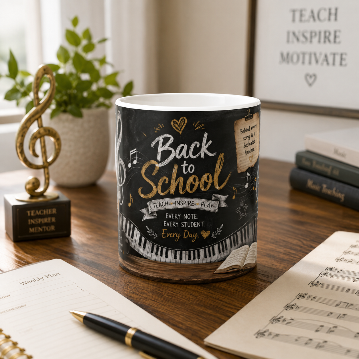 Music Teacher Mug, Back To School, 11Oz/15Oz Ceramic Coffee Gift
