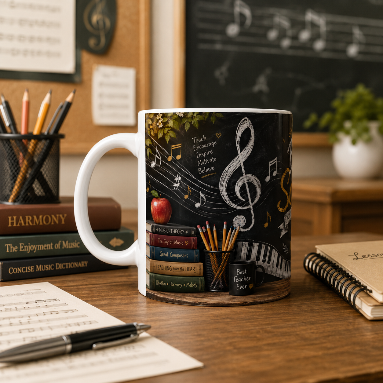Music Teacher Mug, Back To School, 11Oz/15Oz Ceramic Coffee Gift