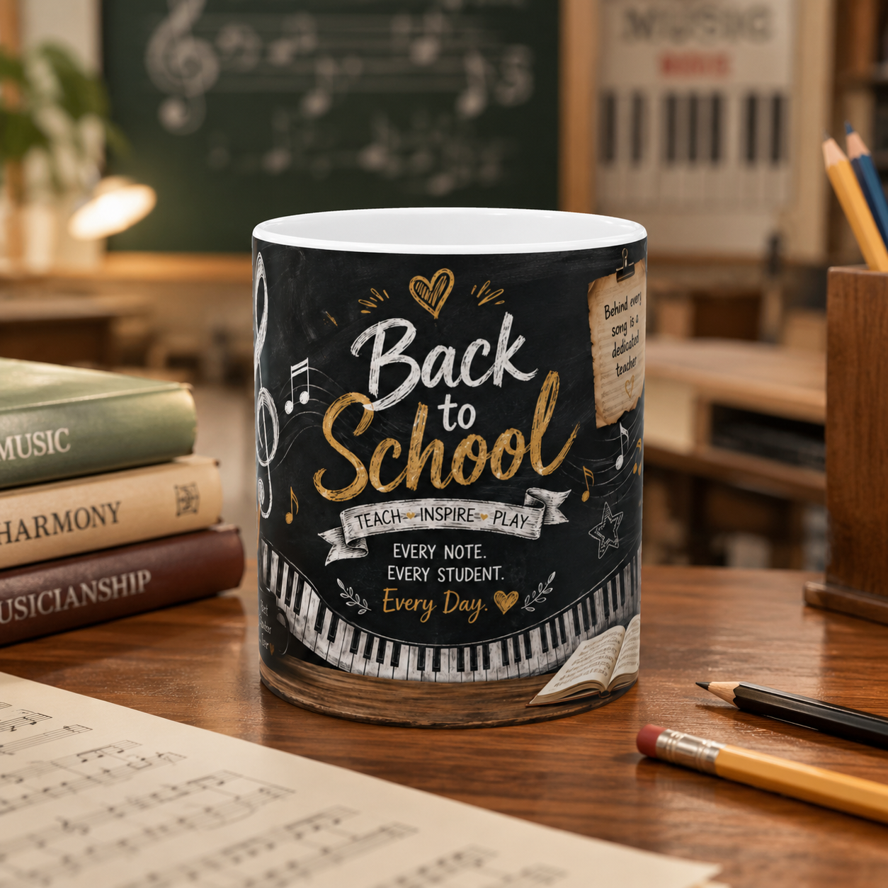 Music Teacher Mug, Back To School, 11Oz/15Oz Ceramic Coffee Gift