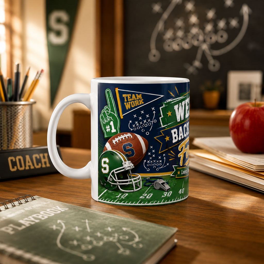 Welcome Back to School Football Student Ceramic Mug – 11oz/15oz Player Gift