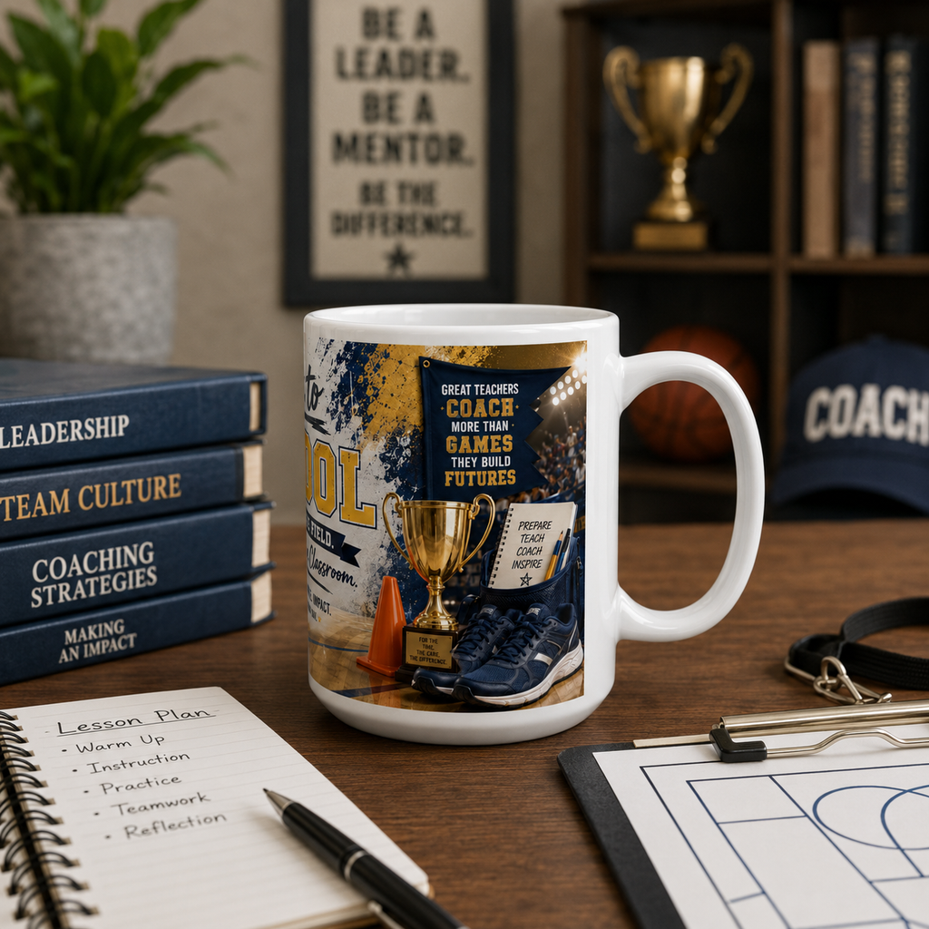 Teacher Coach Mug, Back To School, Leading In Classroom, 11 Oz, 15 Oz
