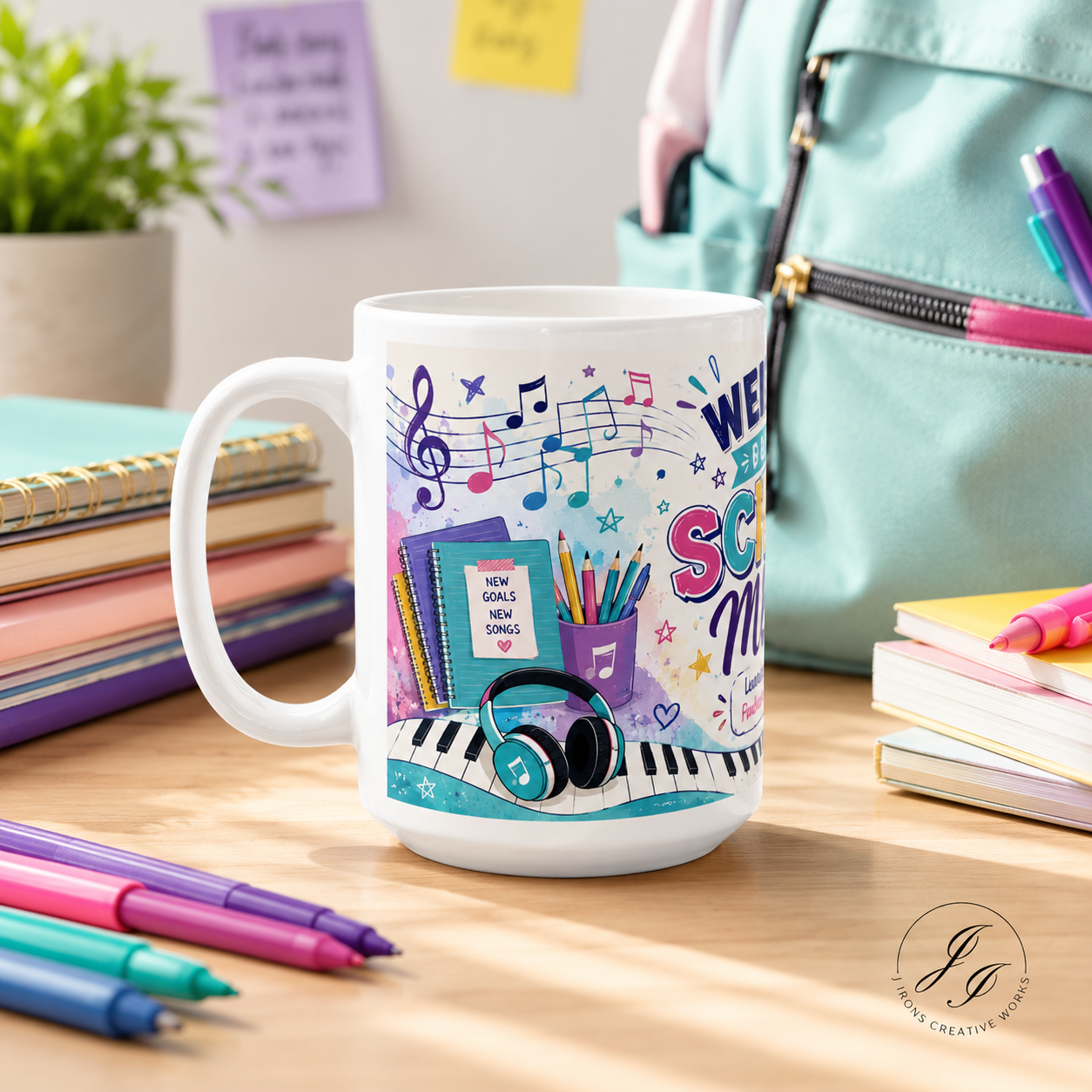 Welcome Back to School Music Mug — Colorful Student Gift for Music Educators (11oz/15oz)