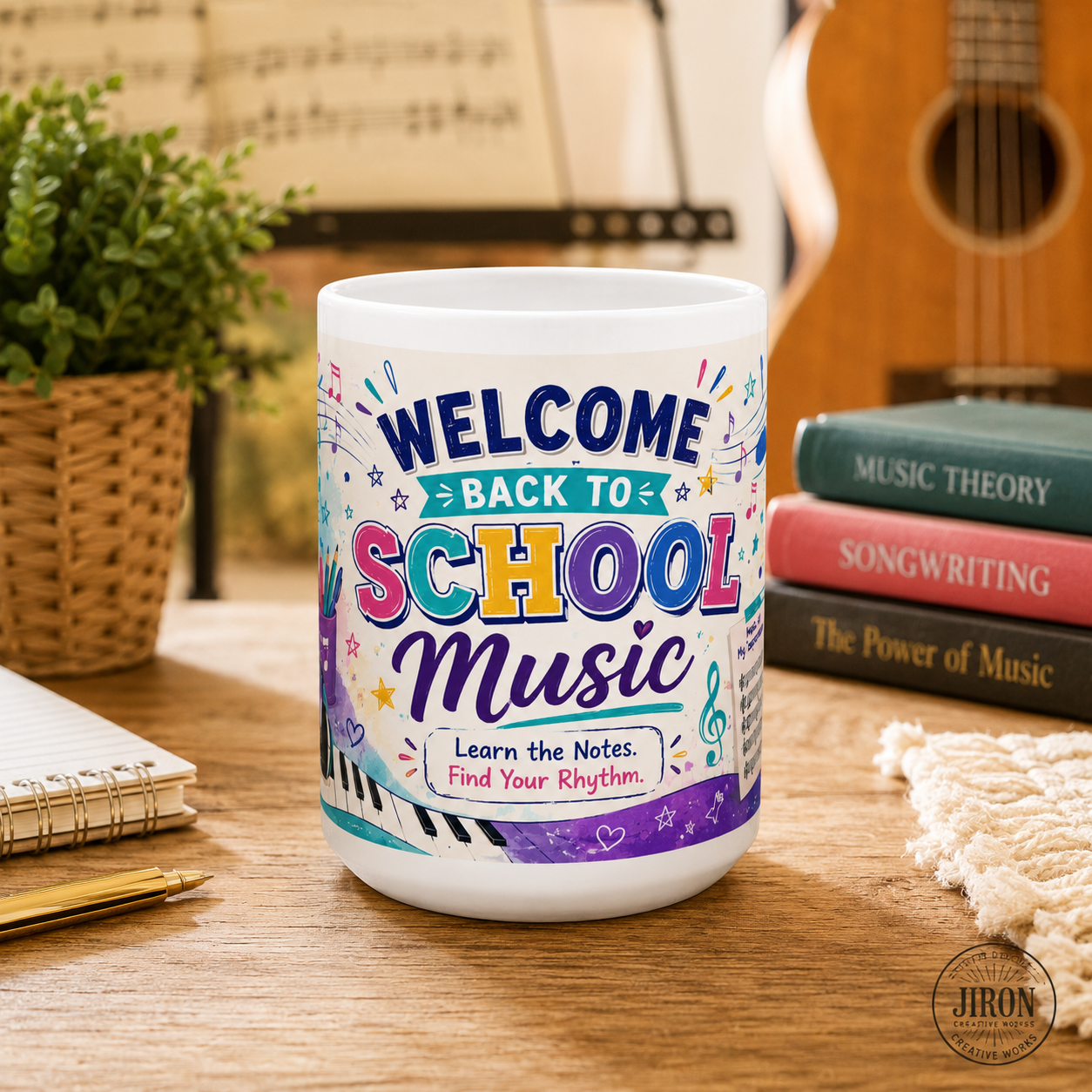 Welcome Back to School Music Mug — Colorful Student Gift for Music Educators (11oz/15oz)
