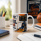 Welcome Back to School Basketball Student Mug — Study Hard, Play Hard 11oz/15oz Ceramic
