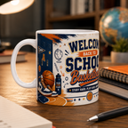 Welcome Back to School Basketball Student Mug — Study Hard, Play Hard 11oz/15oz Ceramic