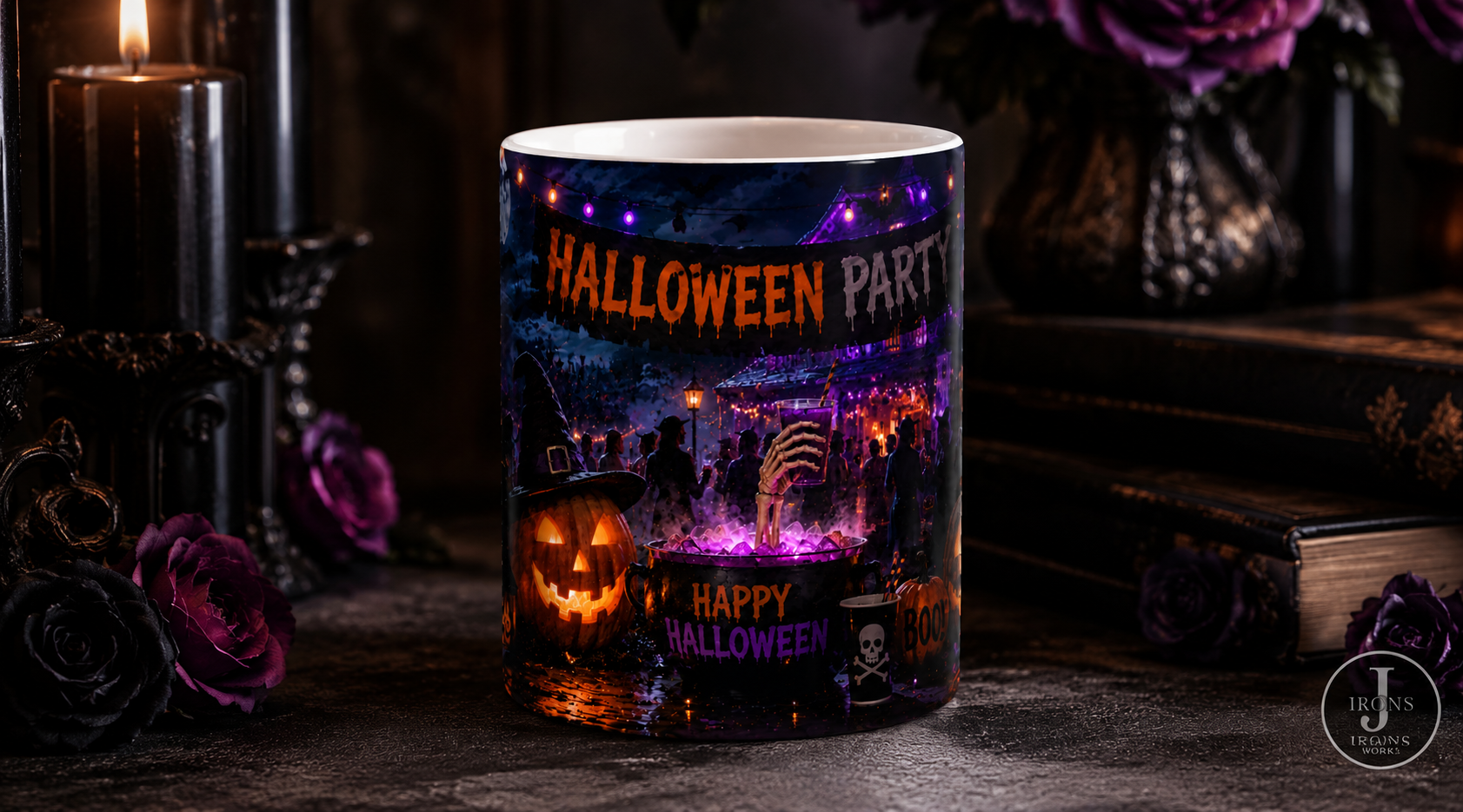 Halloween Party Ceramic Mug — Happy Halloween Jack-o'-Lantern Coffee Cup (11oz & 15oz)