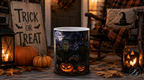 Halloween Monster Mug — Spooky Frankenstein & Jack-O'-Lantern Ceramic Coffee Cup (11oz/15oz)