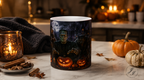Halloween Monster Mug — Spooky Frankenstein & Jack-O'-Lantern Ceramic Coffee Cup (11oz/15oz)