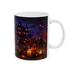 Jack-o'-Lantern Haunted Castle Mug | Halloween Pumpkin Scene Ceramic Mug