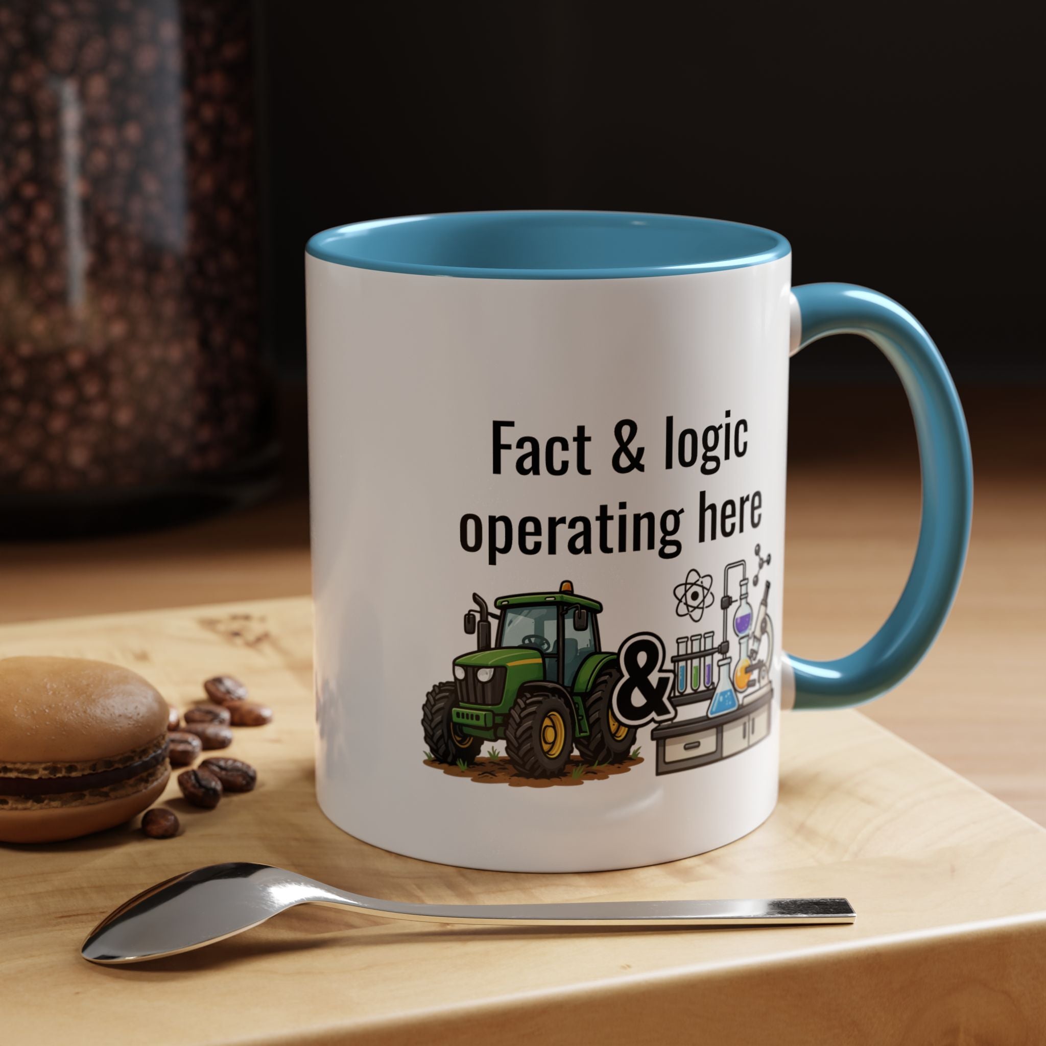 Coffee Mug — "Fact & Logic Operating Here" Science and Farming Accent Mug