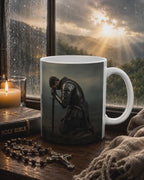 Psalm 23 Coffee Mug - Christian Scripture Mug | Knight Prayer Cup | Faith Warrior Gift 11oz
